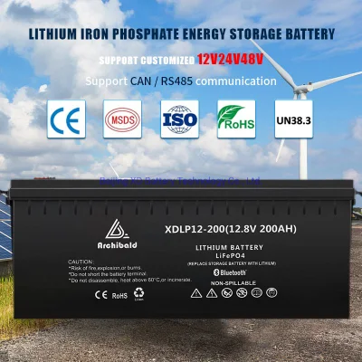 새로운 12V 200Ah 스마트 LiFePO4 리튬 LFP 배터리 및 블루투스 딥 사이클 BMS